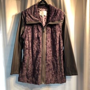 Dennis Basso Sterling Faux Fur/Faux Leather Jacket - L